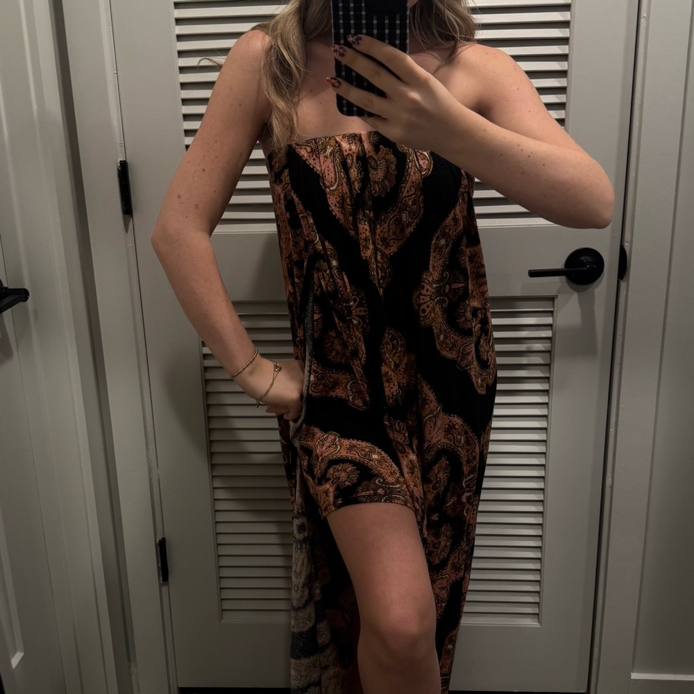 FREEPEOPLE Strapless Patterned Romper/Dress